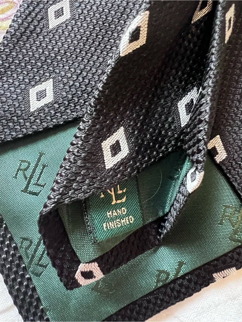 Lauren Ralph Lauren RLL Silk Tie Bundle Geometric Plaid Striped 3pc Lot